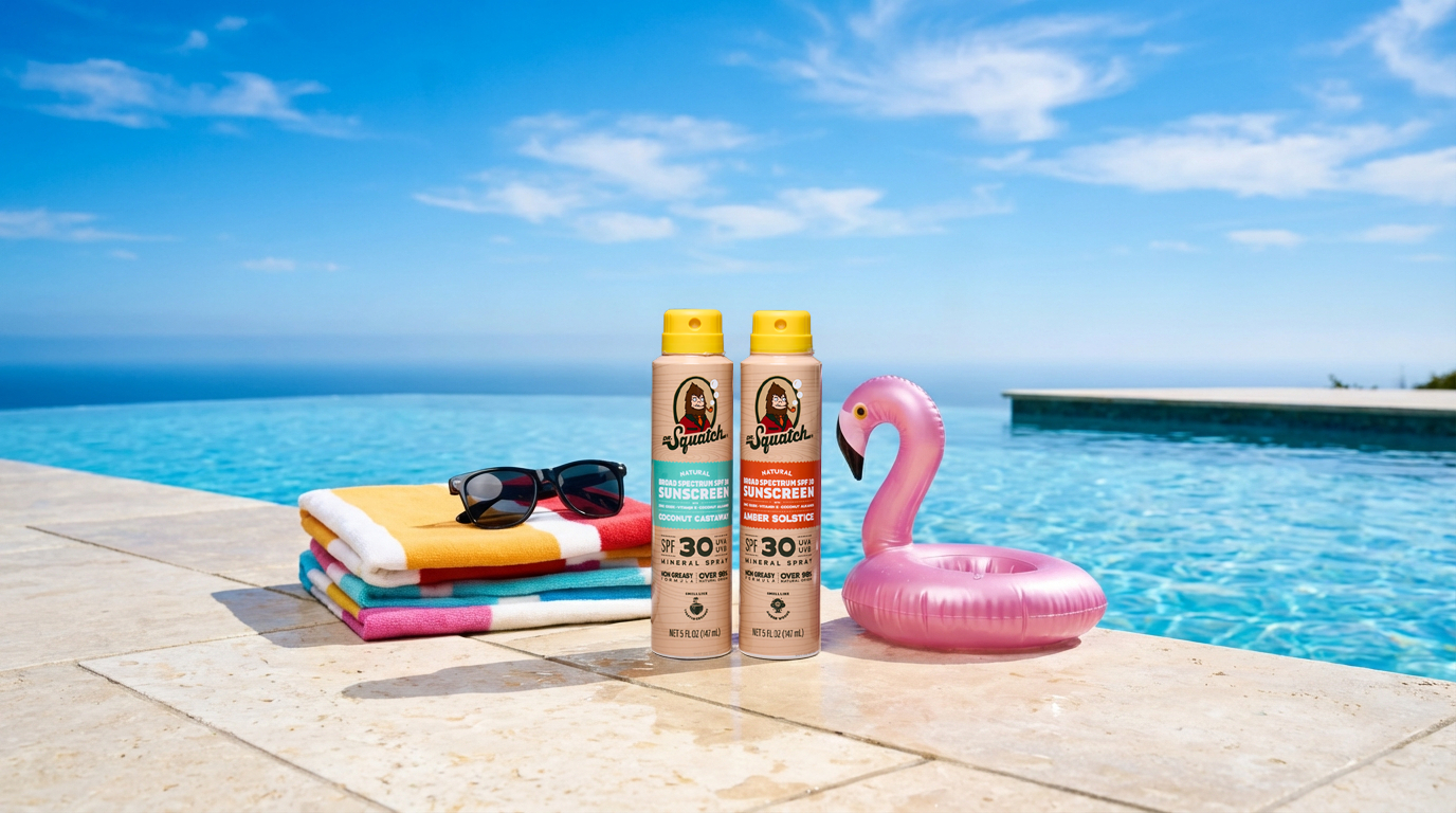 Dr. Squatch Spray Sunscreen 2-Pack | SPF 30 UVA/UVB Protection | Non-Greasy Mineral Sunscreen for Men - Beach Ready