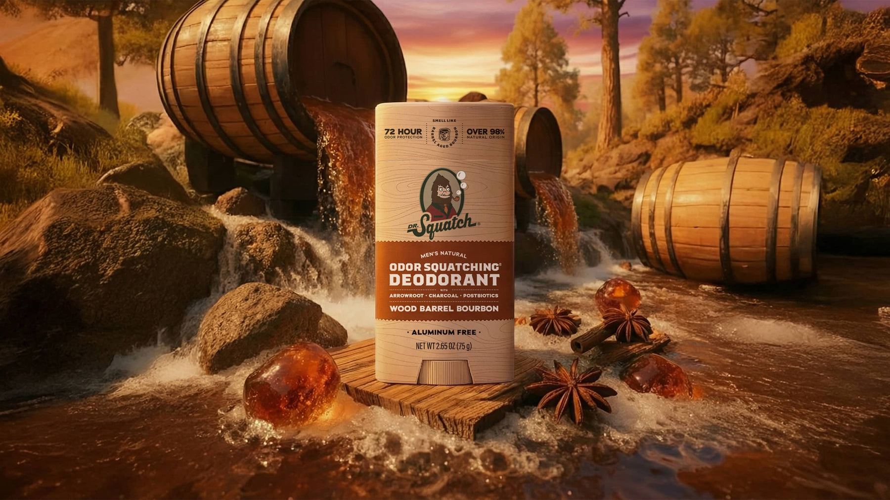 Wood Barrel Bourbon Deodorant - Premium Daily Lather
